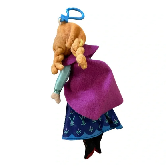 Disney Store Frozen Anna 8" Plush Zipper Keychain Bag Clip Ornament - Picture 2 of 2